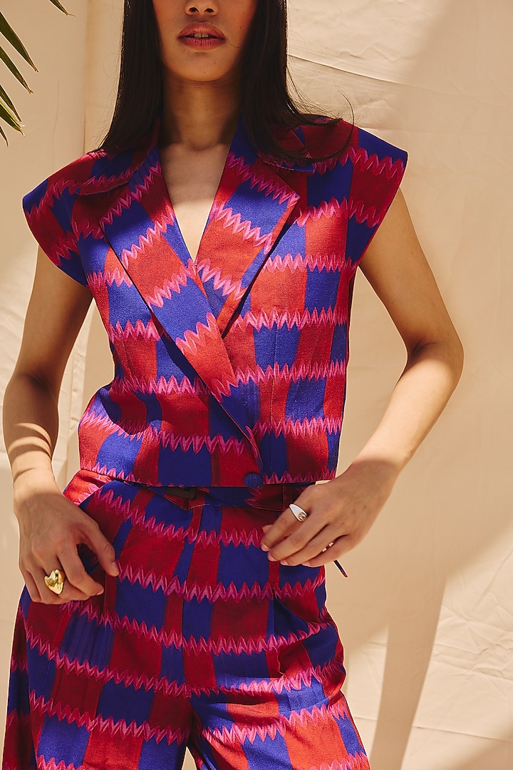Multi-Colored Cotton Linen Co-Ord Set by ZiP by Payal & Zinal at Pernia's Pop Up Shop