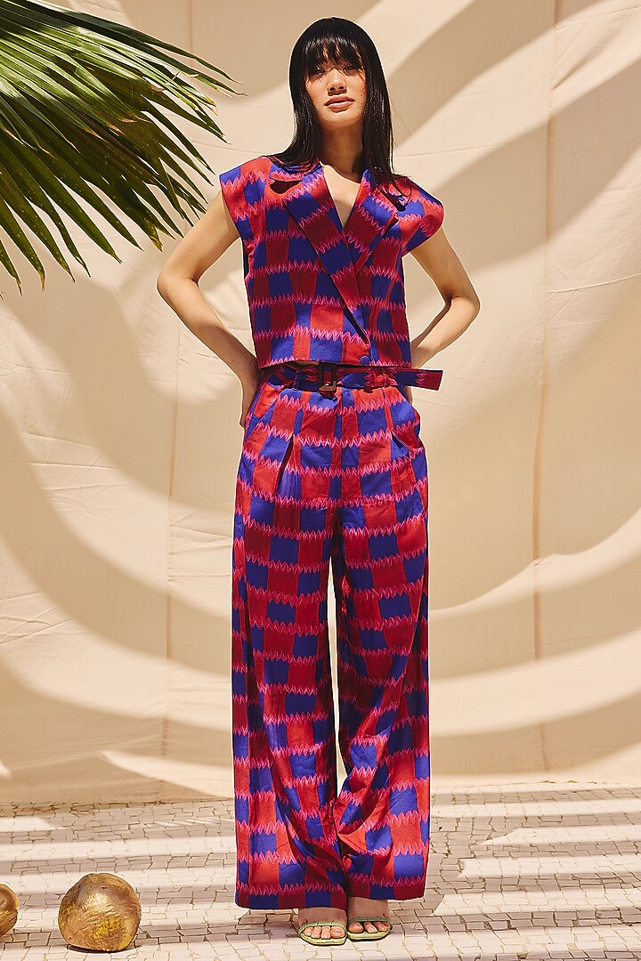 Multi-Colored Cotton Linen Vest by ZiP by Payal & Zinal at Pernia's Pop Up Shop