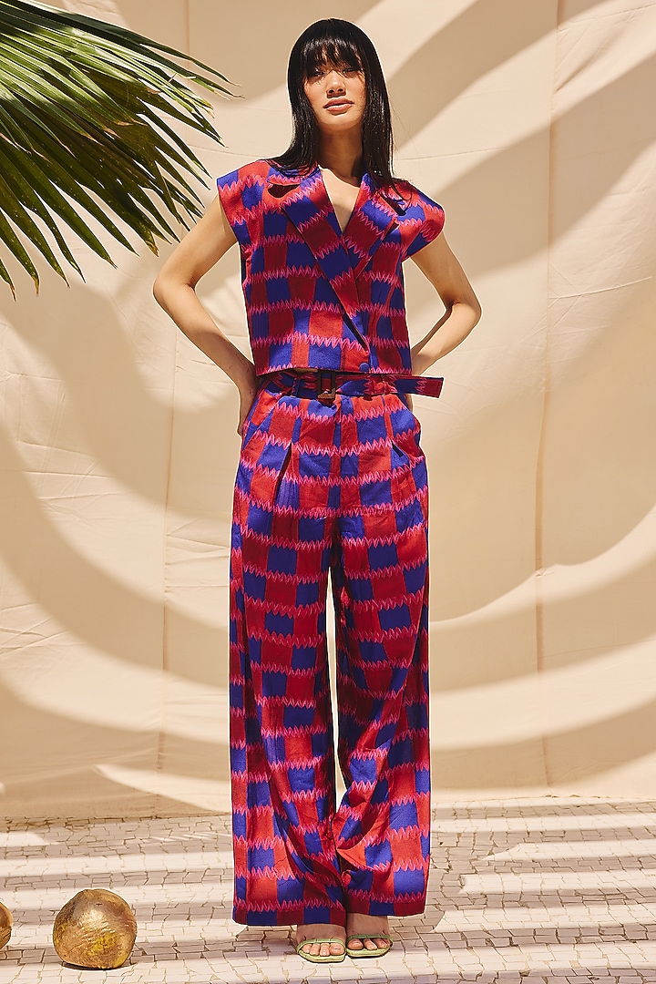 Multi-Colored Cotton Linen Pants by ZiP by Payal & Zinal at Pernia's Pop Up Shop