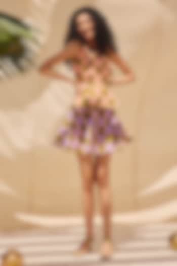 Multi-Colored Cotton Linen Flared Skirt by ZiP by Payal & Zinal at Pernia's Pop Up Shop