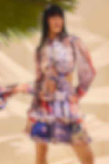 Multi-Colored Georgette Layered Summer Dress by ZiP by Payal & Zinal at Pernia's Pop Up Shop