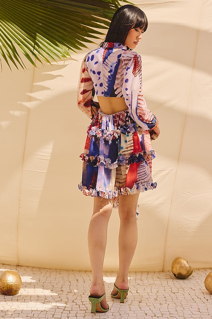 Multi-Colored Georgette Layered Summer Dress by ZiP by Payal & Zinal at Pernia's Pop Up Shop