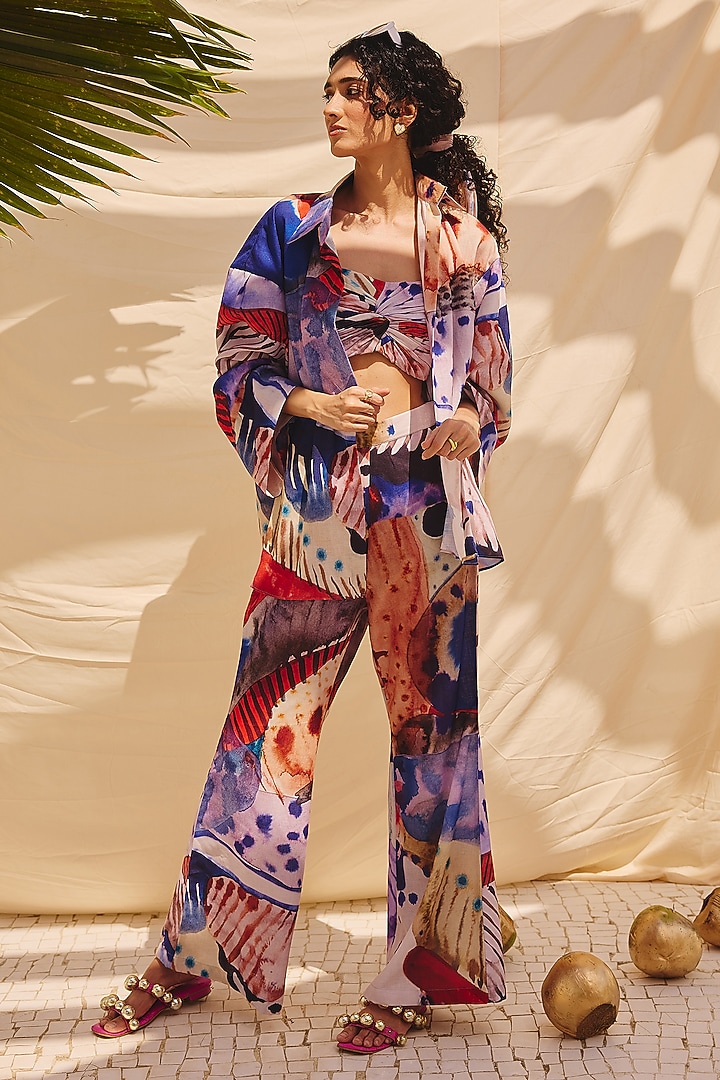 Multi-Colored Cotton Linen Co-Ord Set by ZiP by Payal & Zinal at Pernia's Pop Up Shop