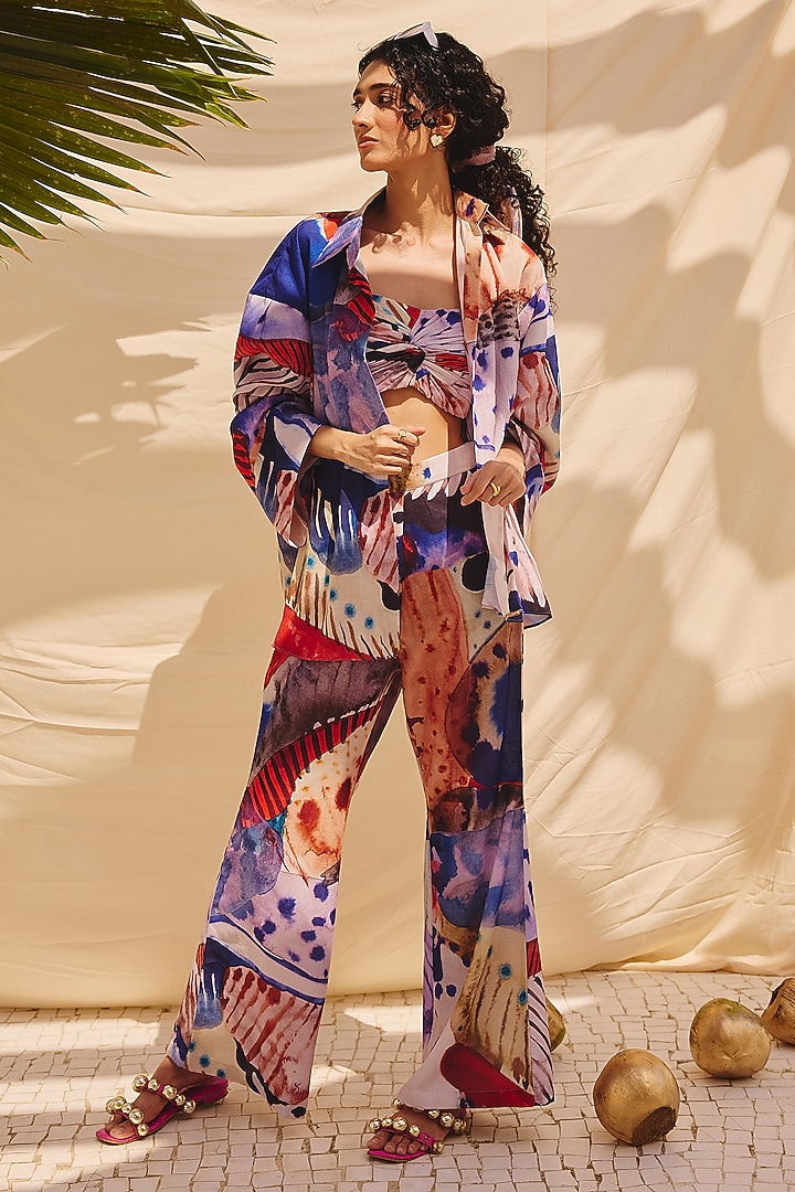 Multi-Colored Cotton Linen Pants by ZiP by Payal & Zinal at Pernia's Pop Up Shop