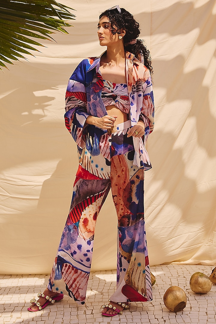 Multi-Colored Cotton Linen Bralette by ZiP by Payal & Zinal at Pernia's Pop Up Shop