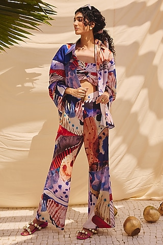 Multi-Colored Cotton Linen Bralette by ZiP by Payal & Zinal