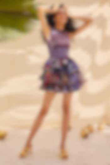 Multi-Colored Organza Box Pleated Mini Summer Dress by ZiP by Payal & Zinal at Pernia's Pop Up Shop