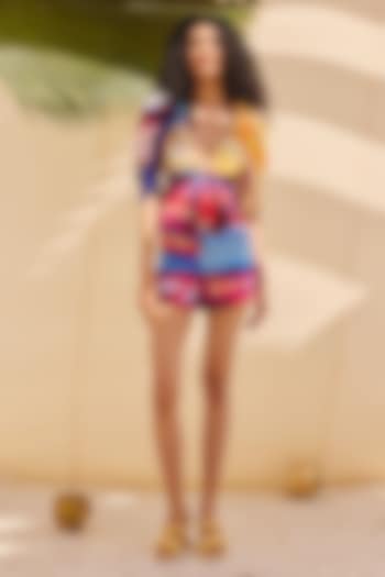 Multi-Colored Cotton Linen Co-Ord Set by ZiP by Payal & Zinal at Pernia's Pop Up Shop