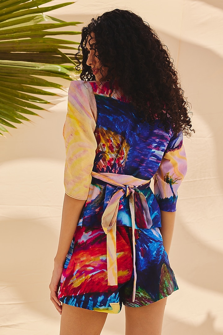 Multi-Colored Cotton Linen Co-Ord Set by ZiP by Payal & Zinal at Pernia's Pop Up Shop