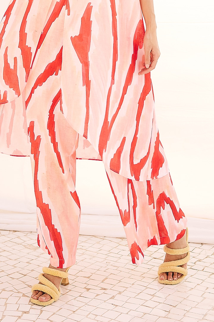 Bluish White Cotton Linen Co-Ord Set by ZiP by Payal & Zinal at Pernia's Pop Up Shop