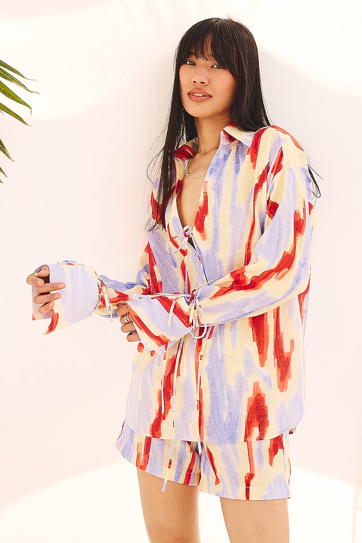Multi-Colored Cotton Linen Co-Ord Set by ZiP by Payal & Zinal at Pernia's Pop Up Shop