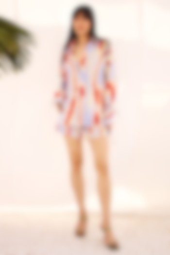 Multi-Colored Cotton Linen Loose Shirt by ZiP by Payal & Zinal at Pernia's Pop Up Shop