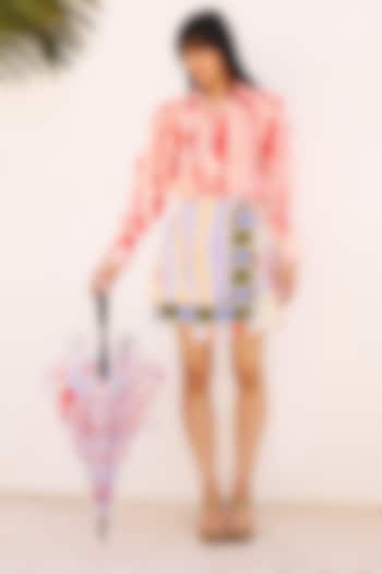 Multi-Colored Cotton Linen Wrap Skirt Set by ZiP by Payal & Zinal at Pernia's Pop Up Shop