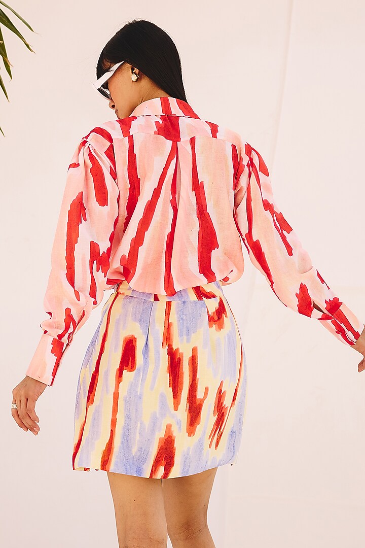 Multi-Colored Cotton Linen Wrap Skirt by ZiP by Payal & Zinal at Pernia's Pop Up Shop