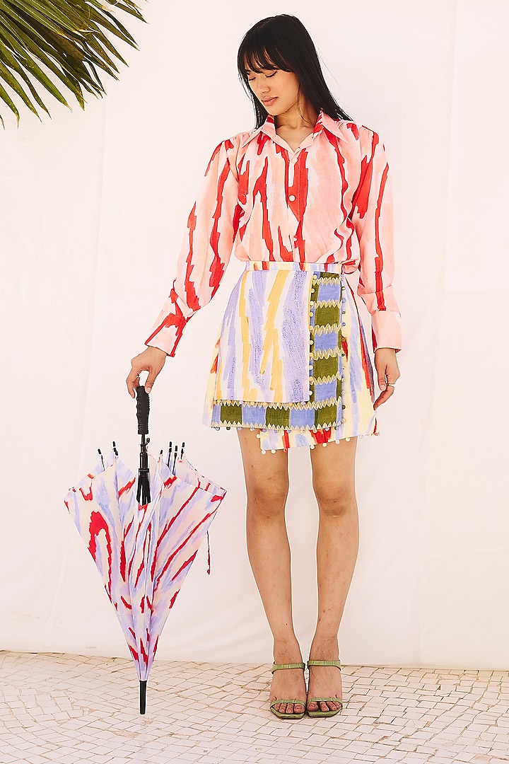 Multi-Colored Cotton Linen Shirt by ZiP by Payal & Zinal at Pernia's Pop Up Shop