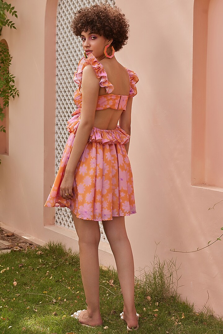 Orange Cotton Printed Summer Dress by ZiP by Payal & Zinal at Pernia's Pop Up Shop