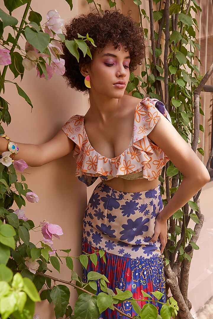 Multi-Colored Cotton Printed Skirt Set by ZiP by Payal & Zinal at Pernia's Pop Up Shop