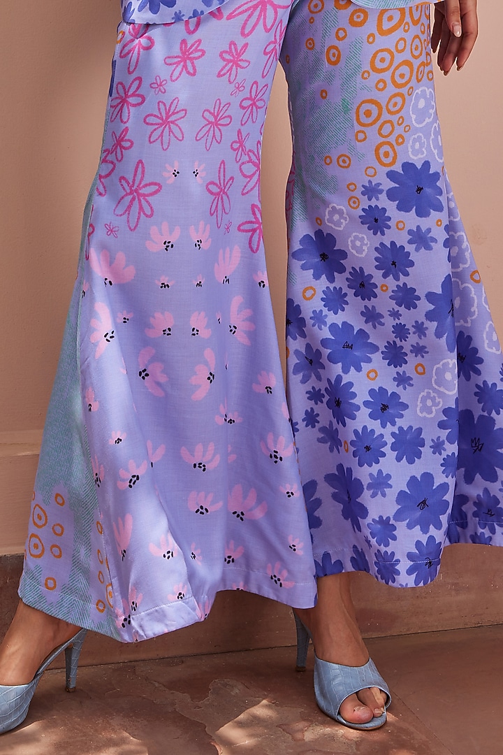 Lilac Cotton Blend & Poly Floral Printed Co-Ord Set by ZiP by Payal & Zinal at Pernia's Pop Up Shop