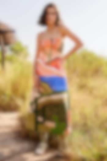 Multi-Colored Satin Maxi Summer Dress by ZiP by Payal & Zinal at Pernia's Pop Up Shop