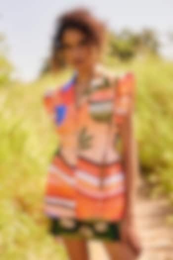 Multi-Colored Cotton Linen Printed Blazer by ZiP by Payal & Zinal at Pernia's Pop Up Shop