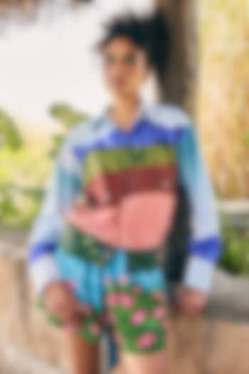 Multi-Colored Cotton Linen Shirt by ZiP by Payal & Zinal at Pernia's Pop Up Shop