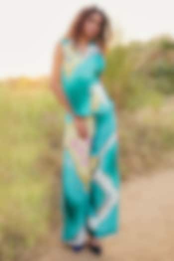 Seafoam Green Cotton Linen Pants by ZiP by Payal & Zinal at Pernia's Pop Up Shop