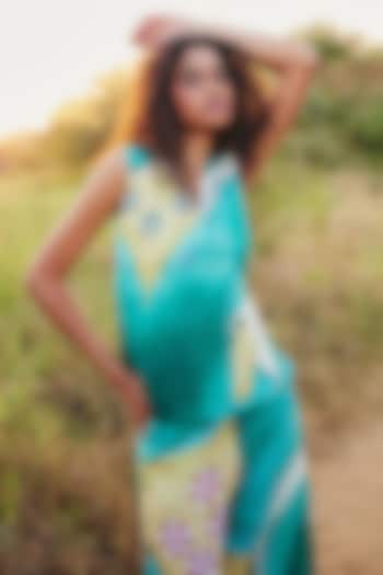 Seafoam Green Cotton Linen Blazer by ZiP by Payal & Zinal at Pernia's Pop Up Shop