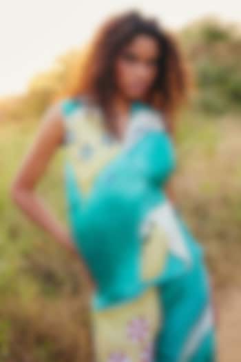 Seafoam Green Cotton Linen Bustier by ZiP by Payal & Zinal at Pernia's Pop Up Shop