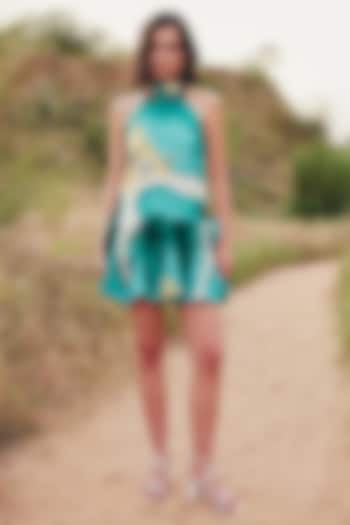 Seafoam Green Cotton Linen Mini Summer Dress by ZiP by Payal & Zinal at Pernia's Pop Up Shop