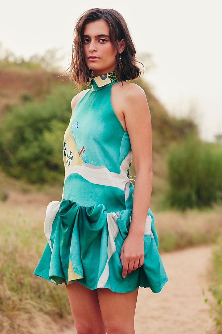 knee length dresses for ladies SEAFOAM STRUCTURED TULLE MINI DRESS main image 0