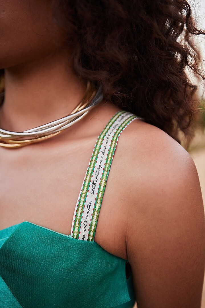 Seafoam Green Cotton Linen Bustier by ZiP by Payal & Zinal at Pernia's Pop Up Shop
