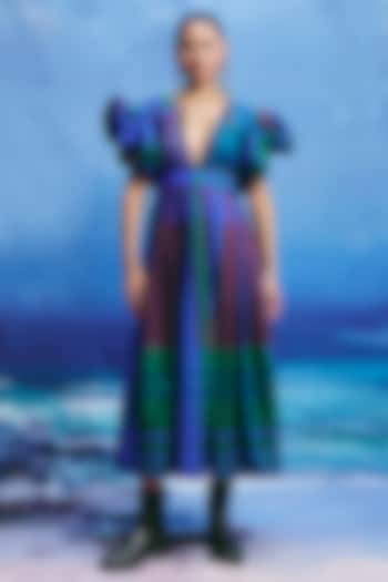 Multi-Colored Linen Midi Summer Dress by ZiP by Payal & Zinal at Pernia's Pop Up Shop