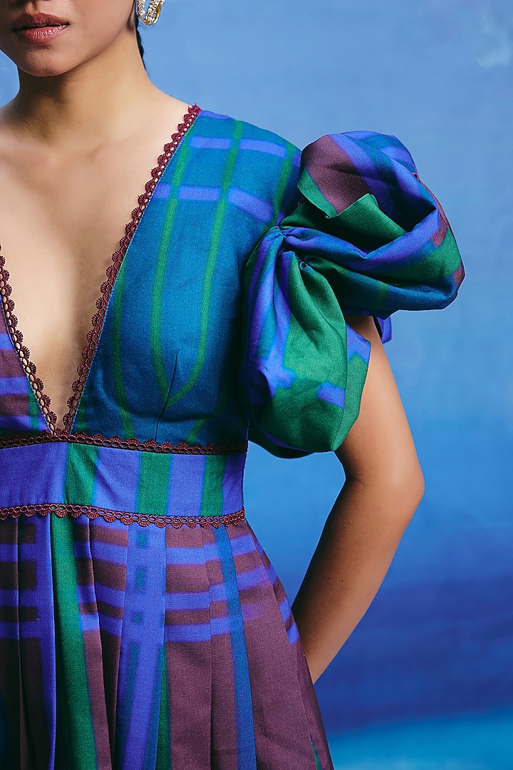 Multi-Colored Linen Midi Summer Dress by ZiP by Payal & Zinal at Pernia's Pop Up Shop
