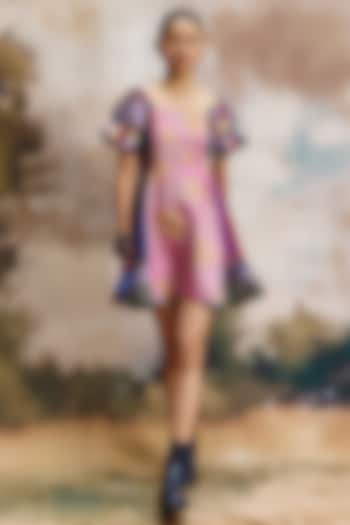 Multi-Colored Cotton Linen Checkered Mini Summer Dress by ZiP by Payal & Zinal at Pernia's Pop Up Shop