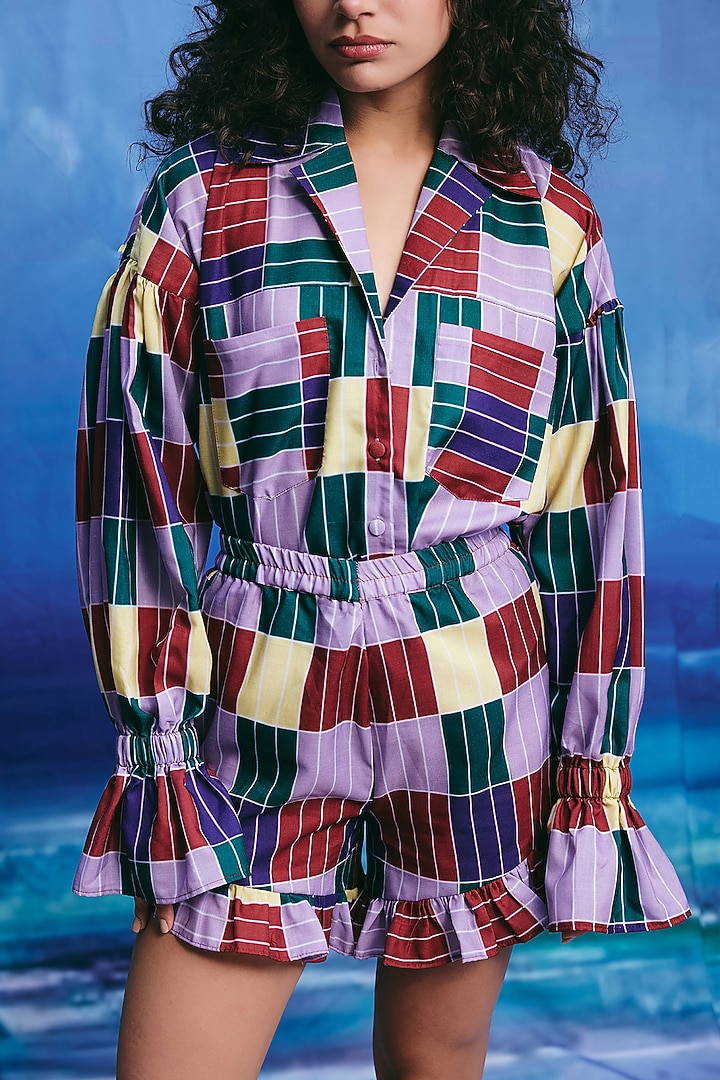 Multi-Colored Linen Co-Ord Set by ZiP by Payal & Zinal at Pernia's Pop Up Shop