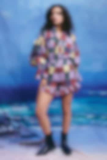 Multi-Colored Linen Patchwork Shorts by ZiP by Payal & Zinal at Pernia's Pop Up Shop