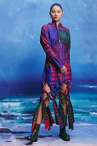 Multi-Colored Linen Maxi Dress by ZiP by Payal & Zinal