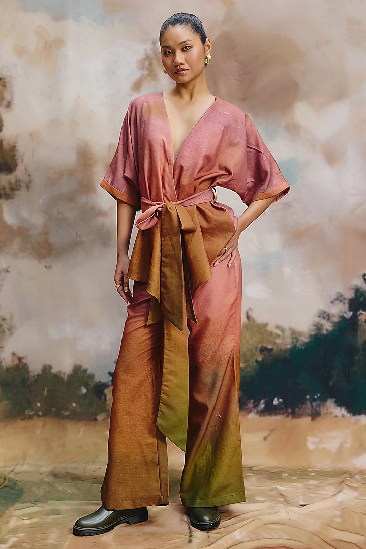 Multi-Colored Linen Wide-Legged Pants by ZiP by Payal & Zinal at Pernia's Pop Up Shop