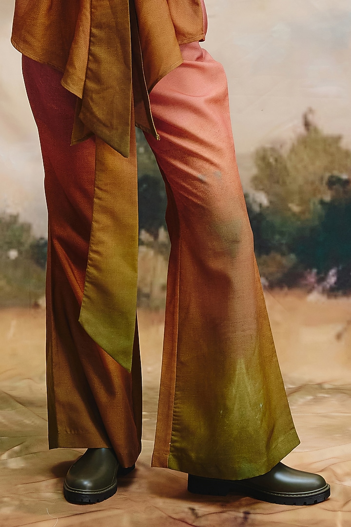 Multi-Colored Linen Wide-Legged Pants by ZiP by Payal & Zinal at Pernia's Pop Up Shop