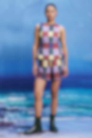 Multi-Colored Linen Checkered Co-Ord Set by ZiP by Payal & Zinal at Pernia's Pop Up Shop