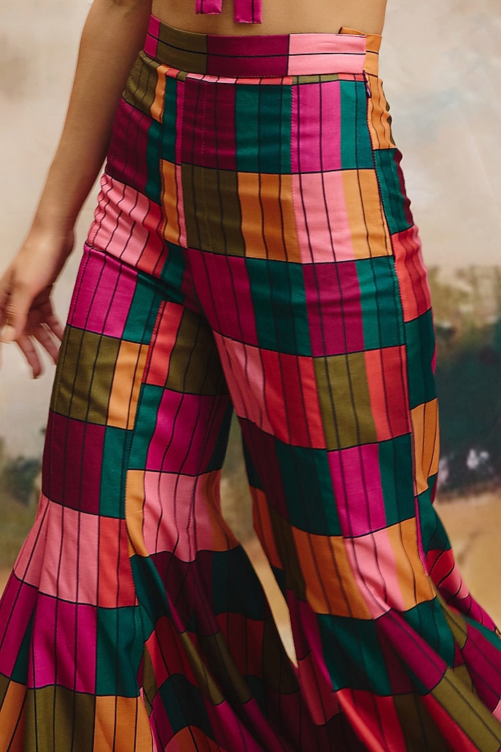 Multi-Colored Linen Patch Work Co-Ord Set by ZiP by Payal & Zinal at Pernia's Pop Up Shop