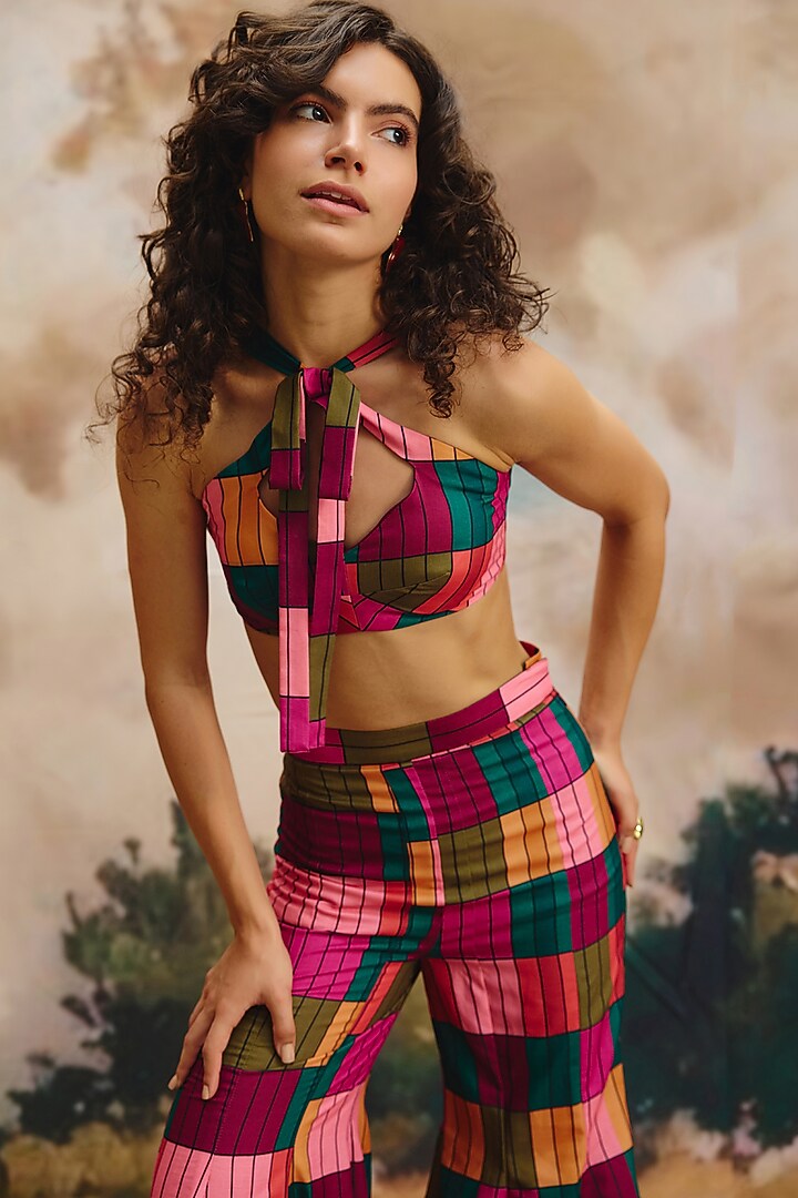 Multi-Colored Linen Patch Work Co-Ord Set by ZiP by Payal & Zinal at Pernia's Pop Up Shop