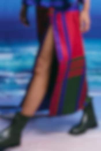 Multi-Colored Linen Striped Maxi Skirt by ZiP by Payal & Zinal at Pernia's Pop Up Shop