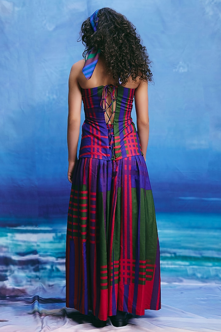 Multi-Colored Linen Striped Co-Ord Set by ZiP by Payal & Zinal at Pernia's Pop Up Shop