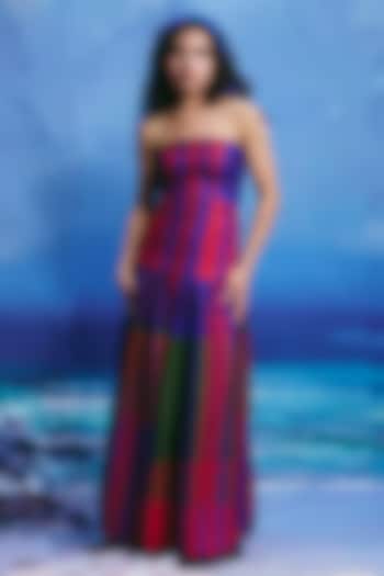 Multi-Colored Linen Striped Maxi Skirt by ZiP by Payal & Zinal at Pernia's Pop Up Shop