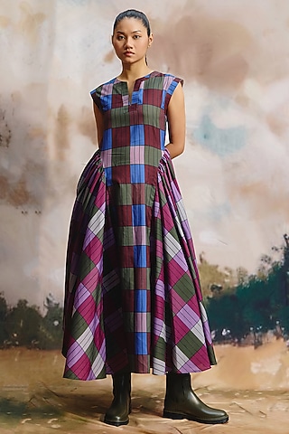 Multi-Colored Linen Maxi Dress by ZiP by Payal & Zinal
