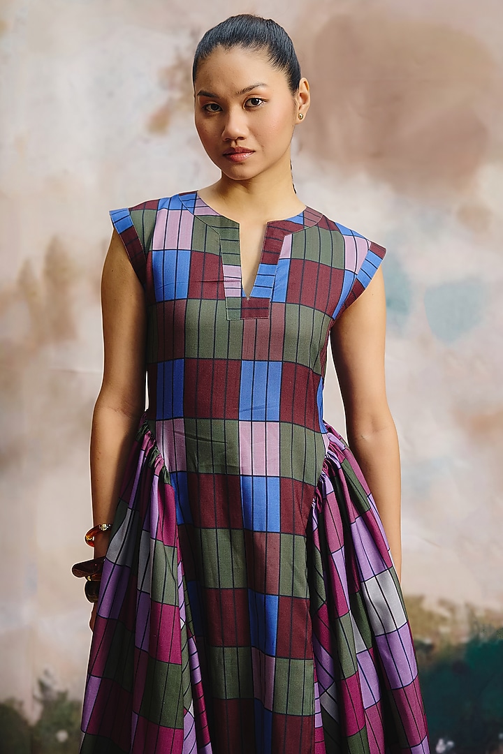 Multi-Colored Linen Maxi Summer Dress by ZiP by Payal & Zinal at Pernia's Pop Up Shop