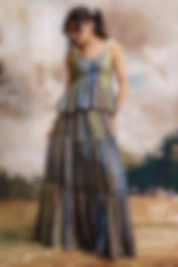 Multi-Colored Cotton Layered Gathered Skirt by ZiP by Payal & Zinal at Pernia's Pop Up Shop