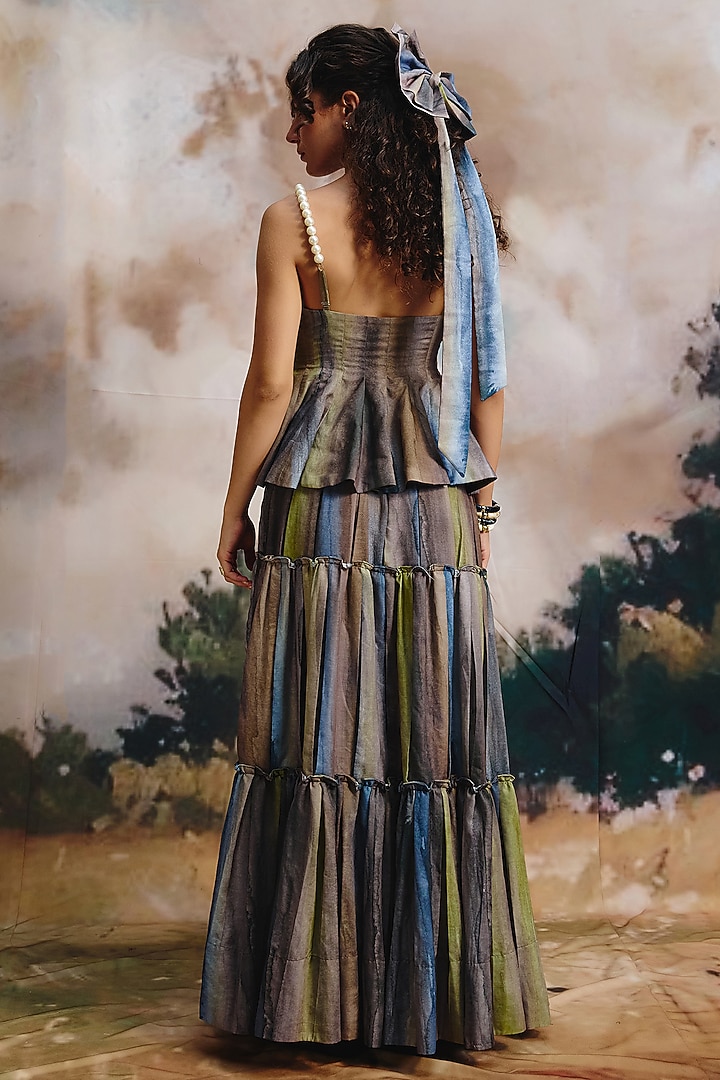 Multi-Colored Cotton Layered Gathered Skirt by ZiP by Payal & Zinal at Pernia's Pop Up Shop