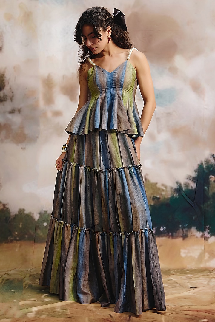 Multi-Colored Cotton Pleated Top by ZiP by Payal & Zinal at Pernia's Pop Up Shop